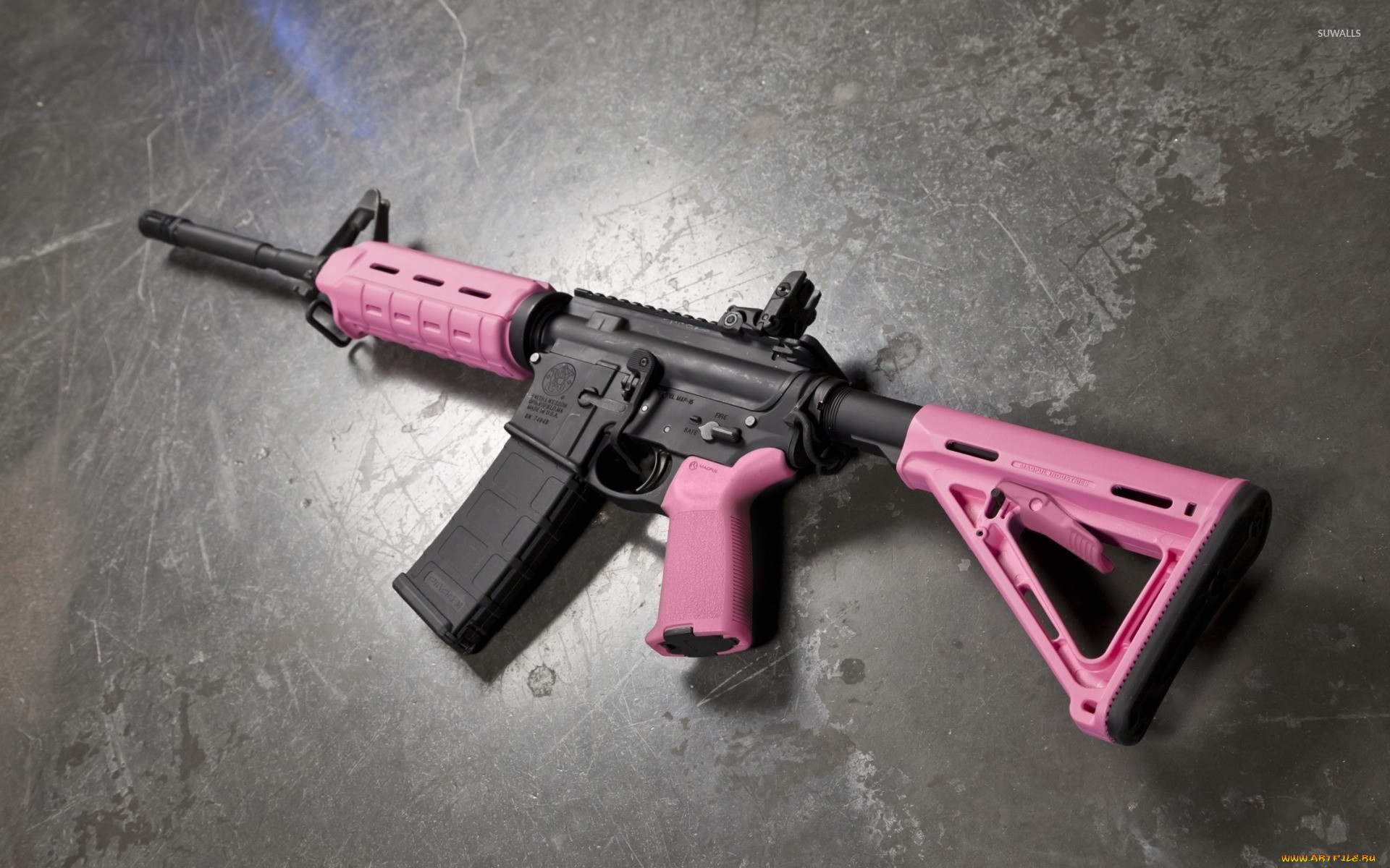 , , assault, rifle, ar15, pink
